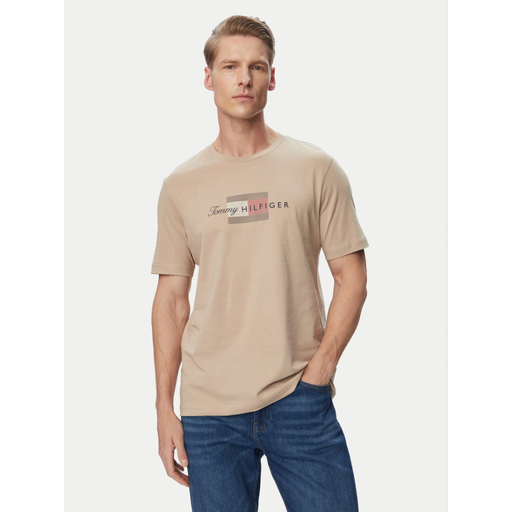 Tommy Hilfiger MSW Flag Graphic Jersey T-Shirt - Batique Khaki