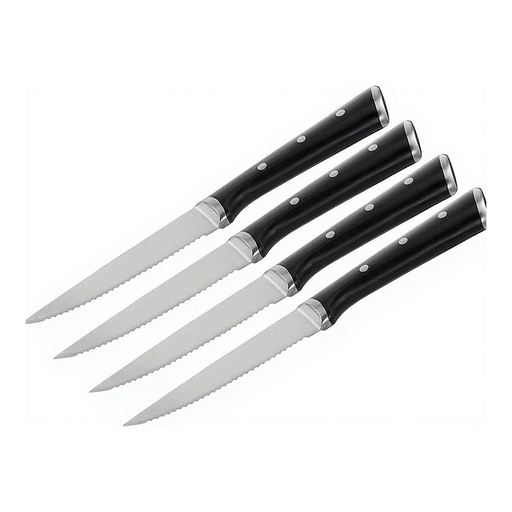 Tefal Ice Force Steak Knife, 11cm, 4-Piece Set, K232S414, Black