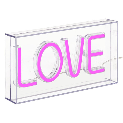 Atmosphera LED Neon Table Lamp Love - Pink