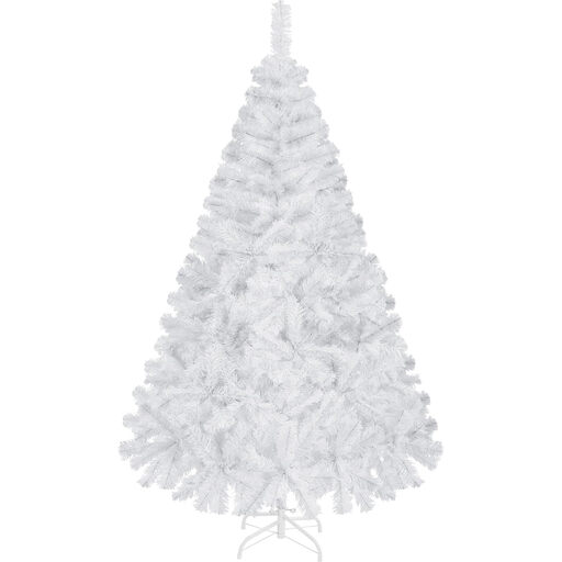 Yaheetech 6FT Artificial Christmas Tree with Foldable Stand Lifelike Holiday Decorative Tree with 598 PVC Tips White