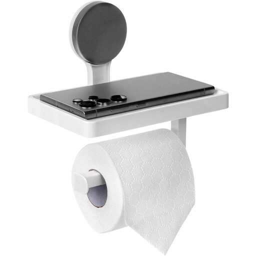 Bathroom Solutions Toiletrolhouder met Plankje - Wit