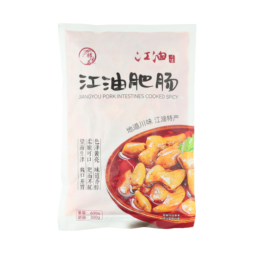 Laweiju Jiangyou Pork Intestines, Spicy Cooked, 600g