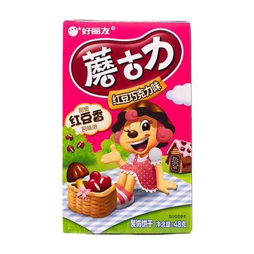 Orion Mushroom-shaped Chocolate Cookies Red Bean Chocolate Flavor 48g