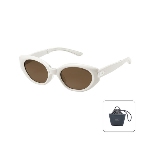 Beneunder FD01j, foldable cat-eye sunglasses in moon white