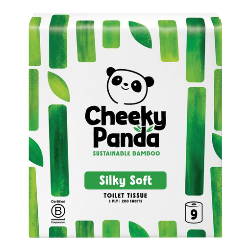 The Cheeky Panda Silky Soft Bamboo Toilet Tissue 9 Rolls 3 Ply
