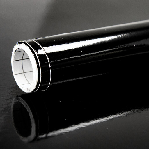 Fablon Sticky Back Plastic Black Gloss 0.45x2m