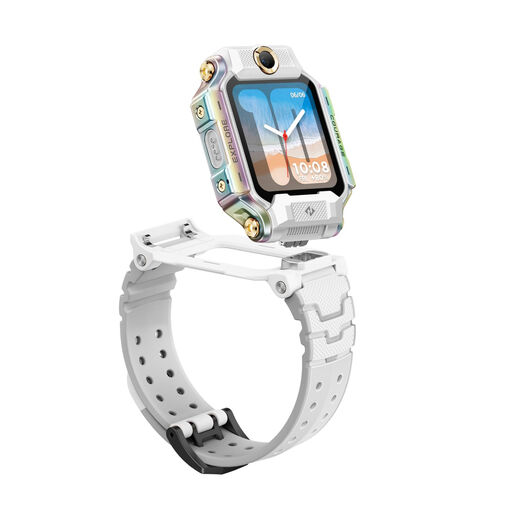 imoo X10 Kids Smart Watch Phone - Flip-up Dual Cameras, 20 m Waterproof, AI GPS Tracking (White)