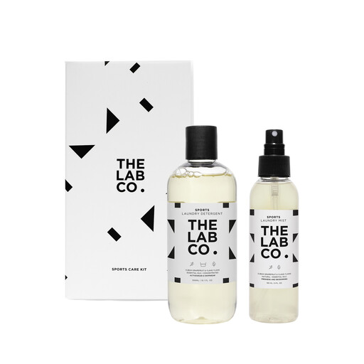 The Lab Co. Sports Care Kit containing a bottle of sports wash and a bottle of sports mist