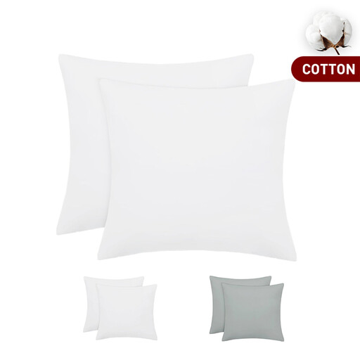 LeBonsoir Basics Baumwolle Kopfkissenbezüge 80x80 in Weiß