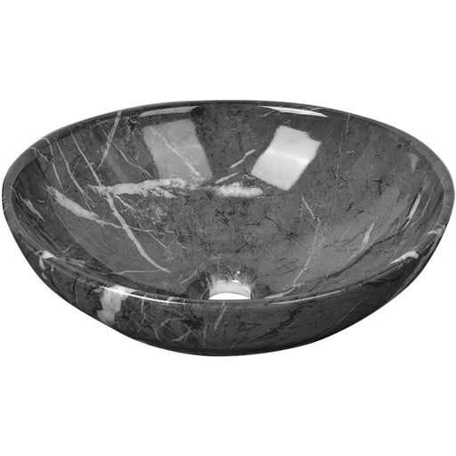 DeerValley Oval Ceramic Countertop Sink with Grey Stripes