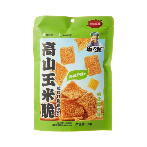 Wo Long Highland Corn Croustics, Salt & Pepper Flavour 108g