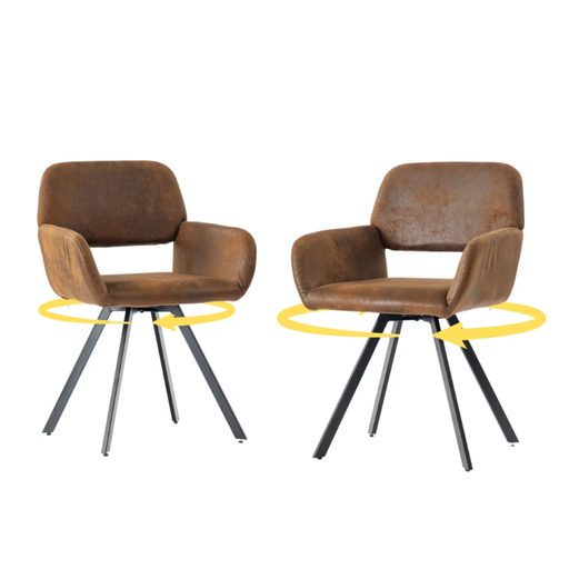 URBAN MEUBLE Dining Chair CALIFORNIA SUEDE (Set of 2)