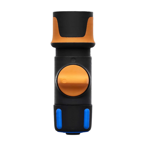 Fiskars Hose Coupling with On/Off Valve, SoftGrip Contact Points, Universal Size, ? 1.3–1.5 cm (1/2–5/8