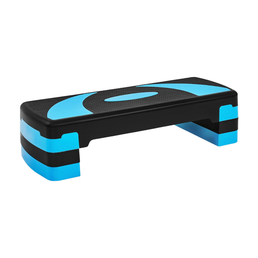 Yaheetech Circuit Size Aerobic Stepper w/ Risers, 3 Adjustable Heights Aerobic Exercise Platform for Home Gyms, Small Apartments, Dorms, Blue