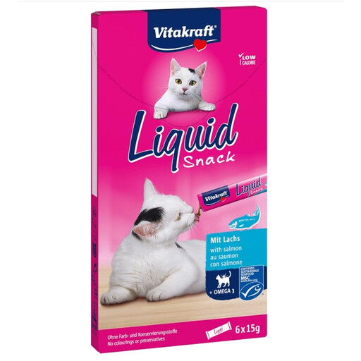 vitakraft Cat Treat Liquid Snack, Salmon + Omega-3