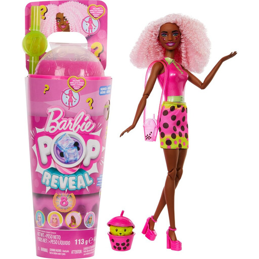 Barbie Pop! Reveal Fashion Doll - Bubble Tea Series, Berry, 8 Surprises