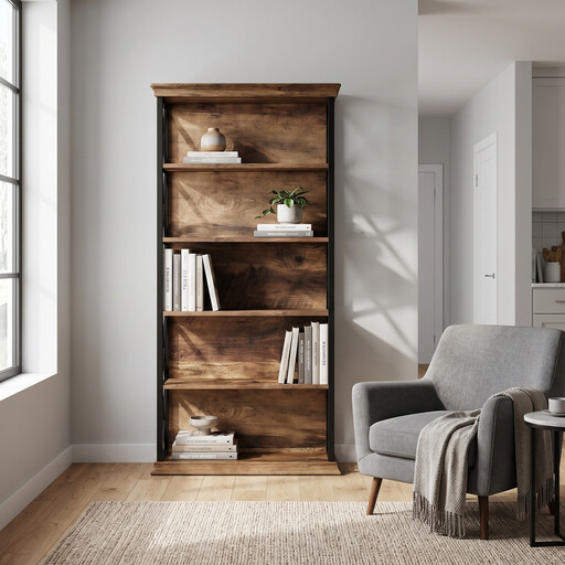 Hohes Bücherregal im Industrial Design, 180 cm