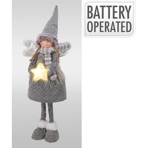 PLUSH ANGEL STANDING LED 67CM