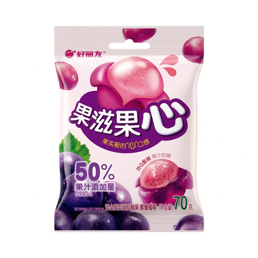 Orion Peelable Gummy Candy, Purple Grape Flavour 70g