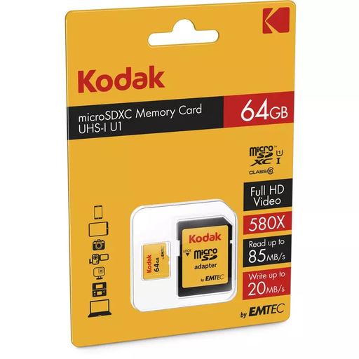 Kodak 64GB Premium microSD U1 V10