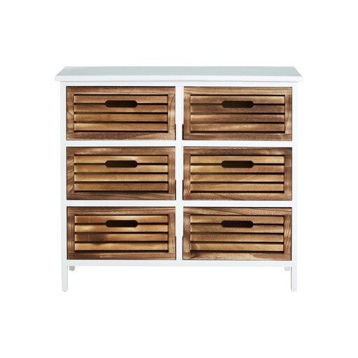 Interiors by Premier Storage Unit Portsmouth 6 Drawer White/Natural