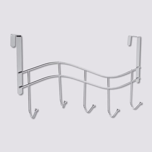 5five Metal Over-Door Rack - 5 Hooks