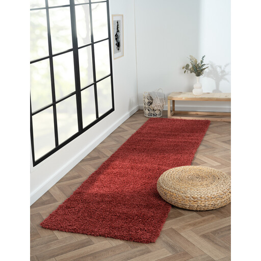 My Flair Teppich 'My Shaggy' rechteckig weinrot 300 x 80 cm