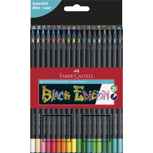 Faber-Castell Black Edition Coloured Pencils Set - 36 Pieces