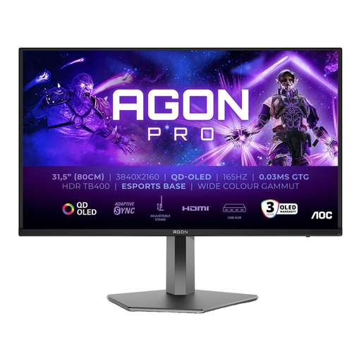 AOC AGON PRO AG326UD 32 英寸 QD-OLED 4K 165Hz 电竞显示器