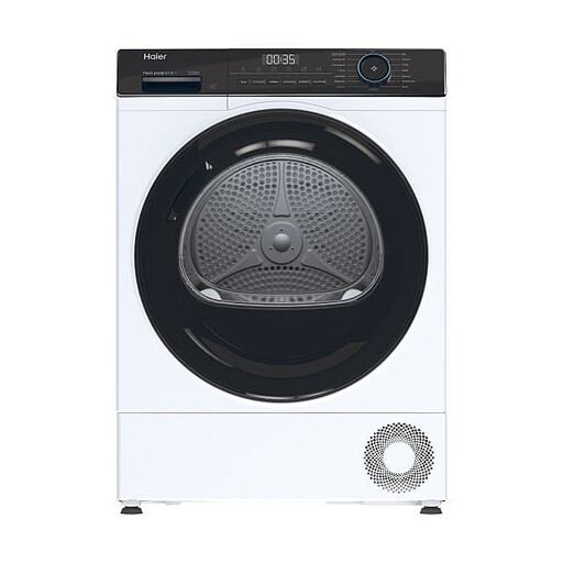 Haier HD91A3939E I-PRO Series 3 Heat Pump Dryer 9 kg, i-Refresh Steam Programme, Smartphone App Control, 15 Programmes, External Condensation Drainage Including Drain Hose, Delay Start