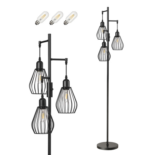 Dewenwils Edishine Floor Lamp, 3-Light Dimmable