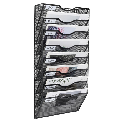 Senhoglb 8 Tier A4 Mesh Wall Pocket File Holder