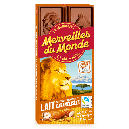 Merveilles du Monde Milk, Caramelised Crushed Almonds & Hazelnuts, Hint of Salt - 100g