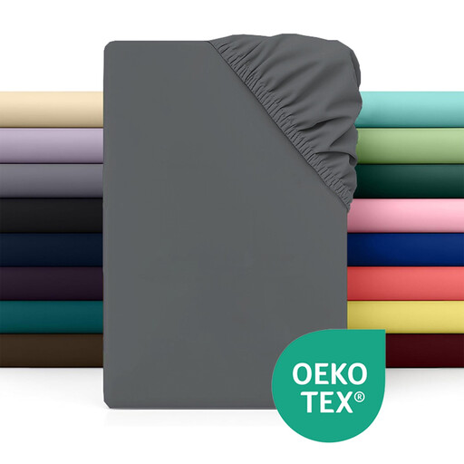 LeBonsoir Soft Microfiber Fitted Sheet in Dark Grey