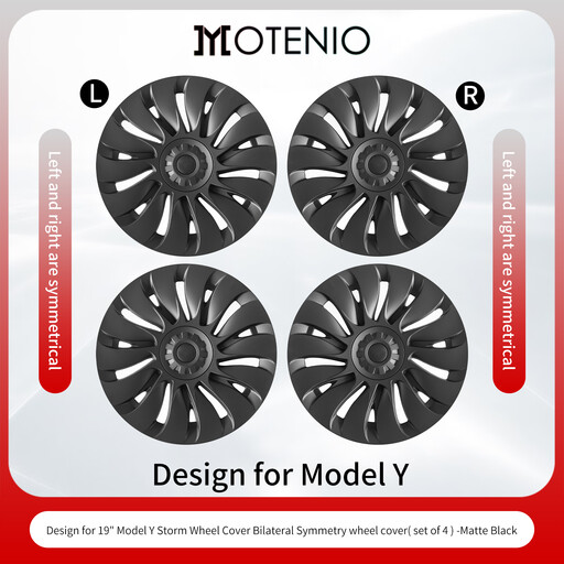 Storm Style Matte Black 19-Inch Tesla Model Y Wheel Cover