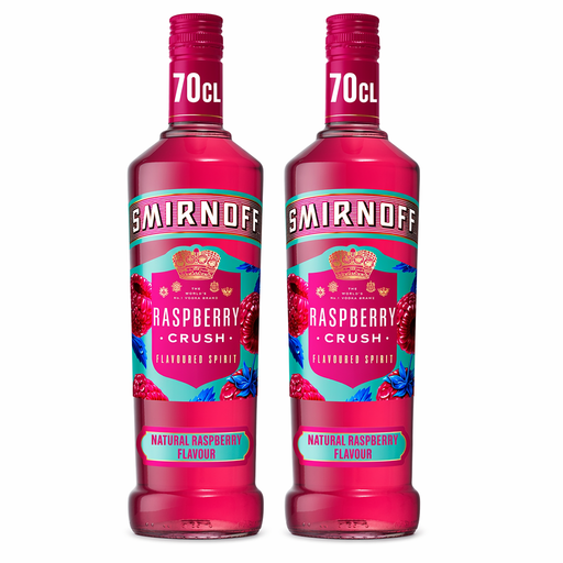 Pack of 2 - Smirnoff Raspberry Crush Vodka Based Flavoured Spirit Drink 35% Vol 70cl