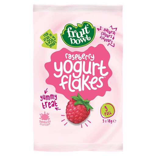Fruit Bowl Raspberry Yoghurt Flakes, 5 x 18g