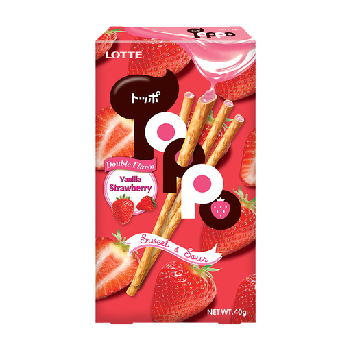LOTTE Toppo Biscuit Sticks with Strawberry Filling 40 g