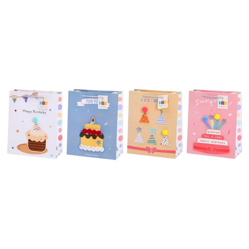 Mikirei Gift Bags Birthday Assorted Large 8 Pieces