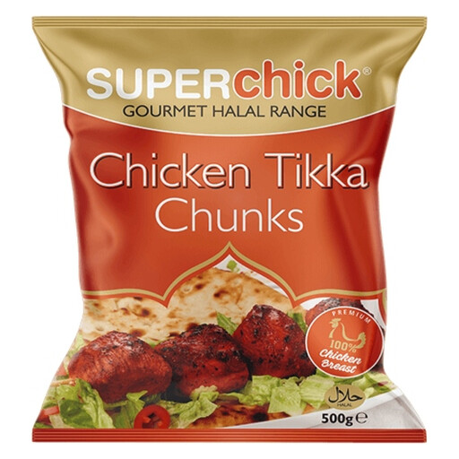 SUPERchick Chicken Tikka Chunks 500g