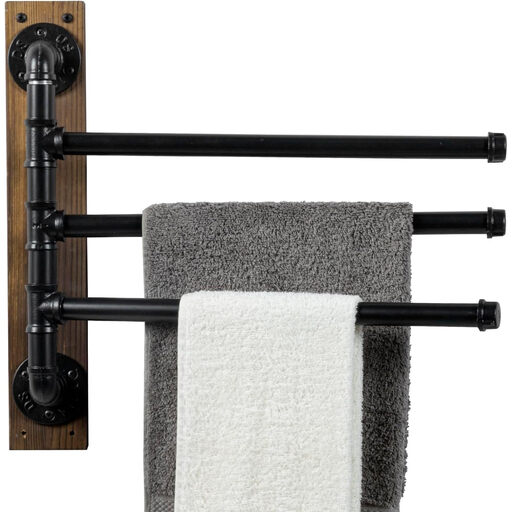MyGift Industrial Design Swivel Towel Rack