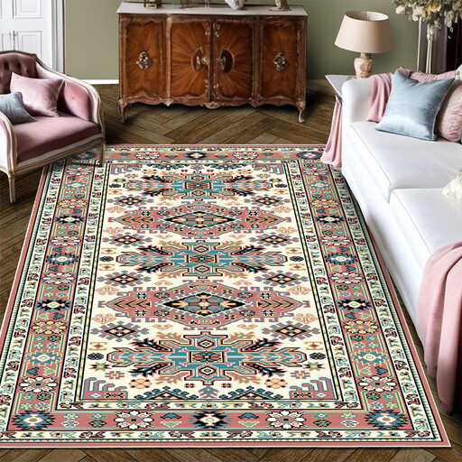 Boho Vintage Floral Rug, Non-Slip