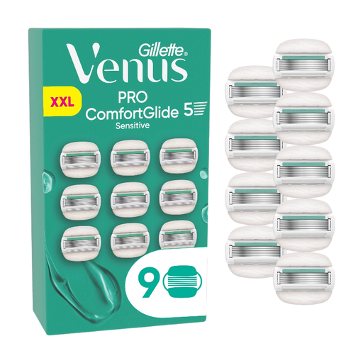 Gillette Venus Comfort Glow Razor Blade Refills 9 Units