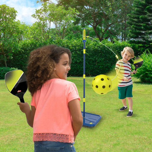 Swingball All Surface Pickleball Set with two paddles and a base