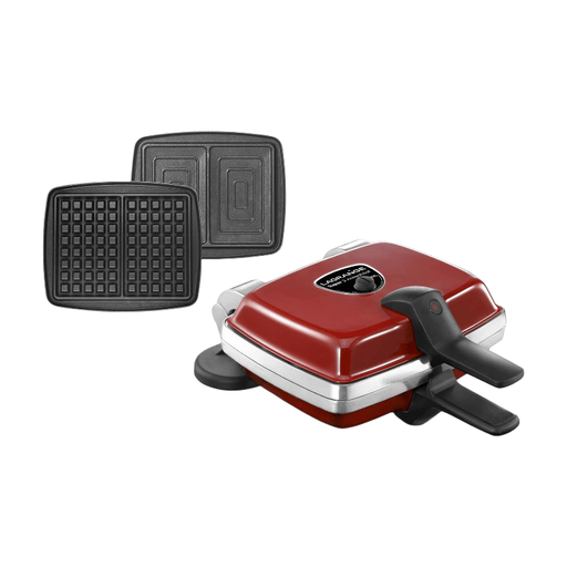 Super 2 Non-Stick Red Waffle Maker + CM