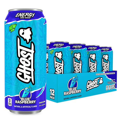 GHOST Energy Drink Blue Raspberry Flavour - 12 x 500ml