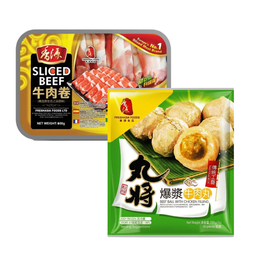 FRESHASIA Beef Rolls 800g et Master's Bursting Beef Balls 200g