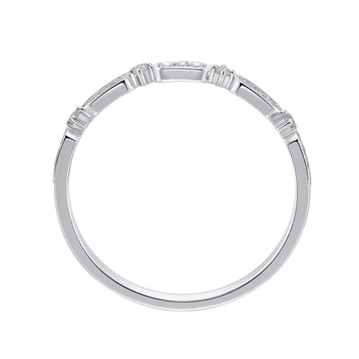 ALAIN MICHAL Octave Scale Series S925 Silver Ring with Lab-Grown Diamonds