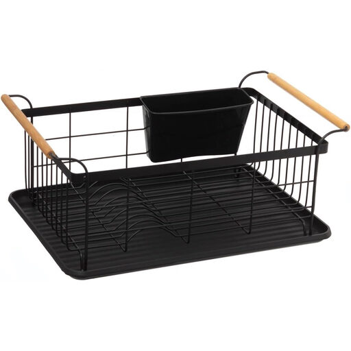 5five Dish Drain Rack - Steel, 43.5 x 32.5 x 19 cm, Black