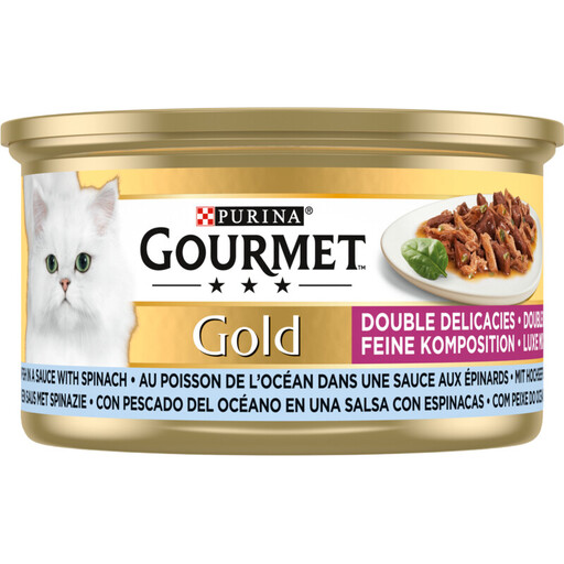 Gourmet Gold High Protein Canned Cat Food Sea Fish 85 g